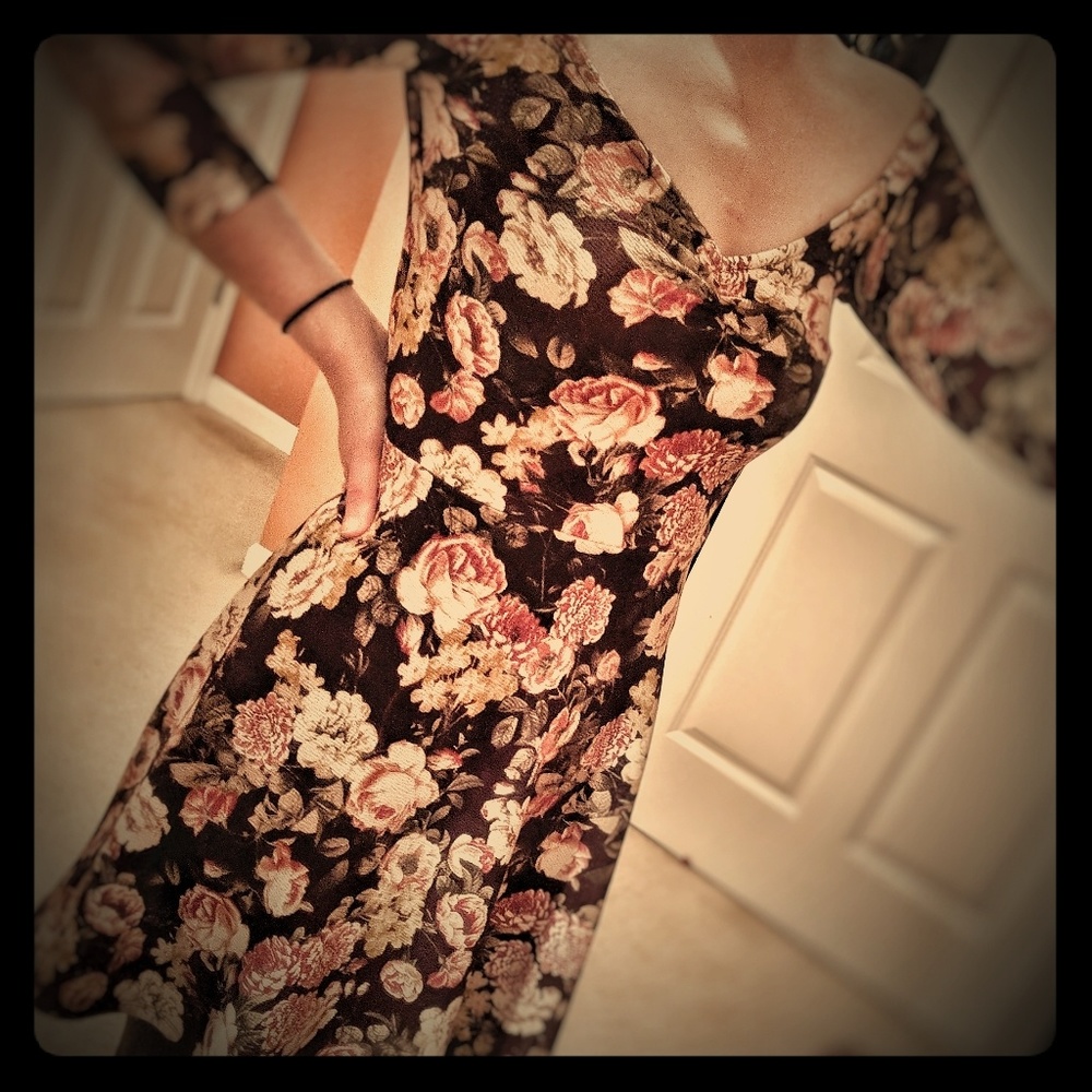 Floral Print Forever 21 Skater Dress